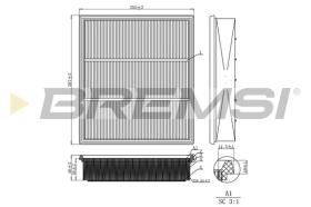 BREMSI FA2260 - AIR FILTER AUDI