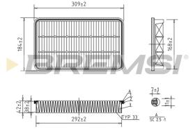 BREMSI FA2275 - AIR FILTER TOYOTA, LEXUS