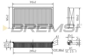 BREMSI FA2301 - AIR FILTER JAGUAR