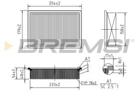 BREMSI FA2303 - AIR FILTER FORD, MAZDA