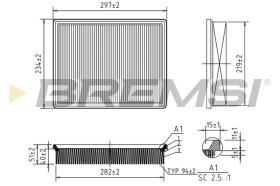 BREMSI FA2320 - AIR FILTER OPEL, CADILLAC, SAAB