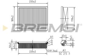 BREMSI FA2322 - AIR FILTER PEUGEOT, CITROEN