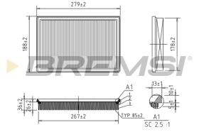 BREMSI FA2324 - AIR FILTER VW