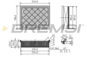 BREMSI FA2339 - AIR FILTER FORD