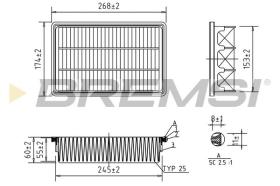 BREMSI FA2341 - AIR FILTER HYUNDAI