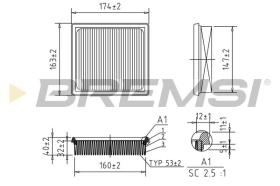 BREMSI FA2344 - AIR FILTER TOYOTA