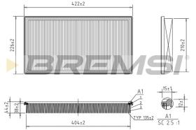 BREMSI FA2392 - AIR FILTER MERCEDES-BENZ