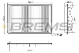 BREMSI FA2394 - AIR FILTER HYUNDAI