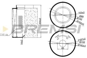 BREMSI FA2405 - AIR FILTER AUDI