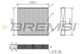 BREMSI FC0068 - CABIN FILTER FORD, VOLVO