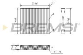 BREMSI FC0068A - CABIN FILTER FORD, VOLVO