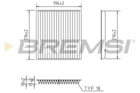 BREMSI FC0089 - CABIN FILTER TOYOTA, SUBARU