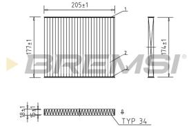 BREMSI FC0162 - CABIN FILTER FIAT, FORD, LANCIA