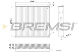 BREMSI FC0167C - CABIN FILTER FIAT, OPEL, PEUGEOT