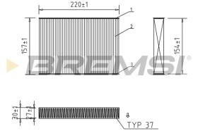 BREMSI FC0168 - CABIN FILTER FIAT, JEEP