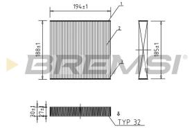 BREMSI FC0171 - CABIN FILTER FIAT, LANCIA, ABARTH