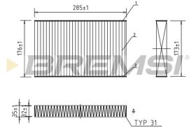 BREMSI FC0185A - CABIN FILTER PEUGEOT, CITROEN, DS