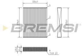 BREMSI FC0422 - CABIN FILTER FORD