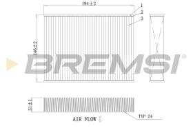 BREMSI FC0432A - CABIN FILTER PEUGEOT, CITROEN, TOYOTA