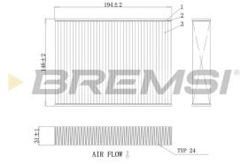 BREMSI FC0432C - CABIN FILTER PEUGEOT, CITROEN, TOYOTA