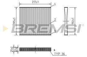 BREMSI FC0441 - CABIN FILTER FIAT, LANCIA, DODGE, JEEP