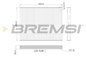 BREMSI FC0443 - CABIN FILTER KIA, HYUNDAI