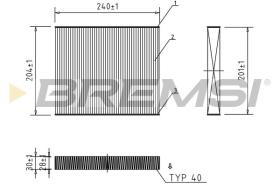 BREMSI FC0449 - CABIN FILTER OPEL, CADILLAC