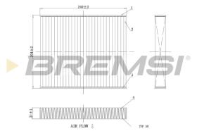 BREMSI FC0449C - CABIN FILTER OPEL, CADILLAC