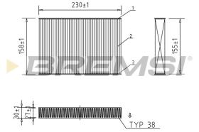 BREMSI FC0481 - CABIN FILTER RENAULT, NISSAN