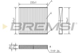 BREMSI FC0492C - CABIN FILTER FIAT, LANCIA, UAZ