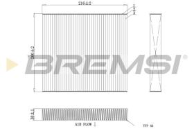 BREMSI FC0855 - CABIN FILTER FIAT, PEUGEOT, CITROEN