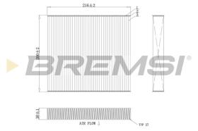 BREMSI FC0855C - CABIN FILTER FIAT, PEUGEOT, CITROEN