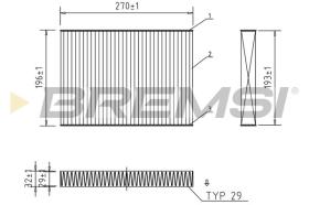 BREMSI FC0861C - CABIN FILTER PEUGEOT, CITROEN