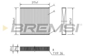 BREMSI FC0874 - CABIN FILTER MERCEDES-BENZ, RENAULT