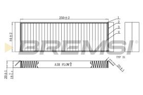 BREMSI FC0925C - CABIN FILTER HYUNDAI