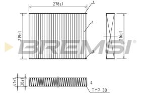 BREMSI FC0945C - CABIN FILTER VW, PORSCHE