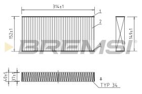 BREMSI FC0997C - CABIN FILTER PEUGEOT, CITROEN