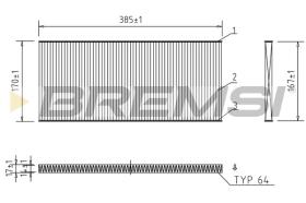 BREMSI FC1330 - CABIN FILTER FIAT, ALFA ROMEO, LANCIA