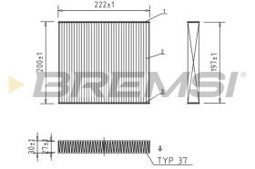 BREMSI FC1336 - CABIN FILTER NISSAN, LEXUS, ISUZU