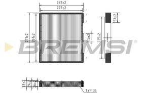 BREMSI FC1527 - CABIN FILTER HYUNDAI