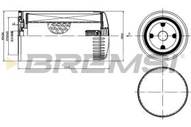 BREMSI FL1429 - OIL FILTER VW, VOLVO